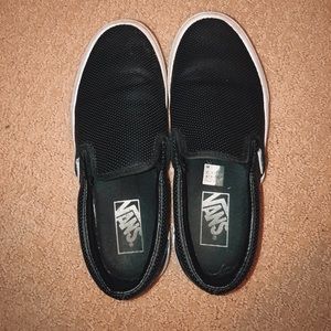 Vans Black Perf Leather Slip-On